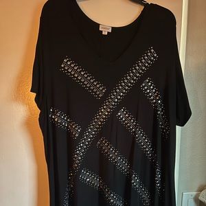 Black tunic with metallic accents